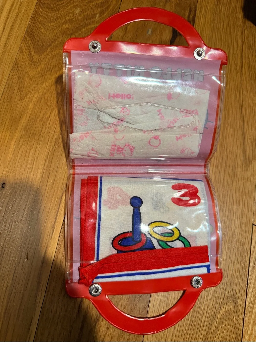 Vintage 1976 Sanrio Hello Kitty Handkerchief Tissue Case Set Made in Japan
